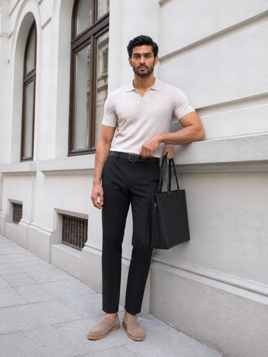 Tagliatore knit polo pt torino chinos outfit