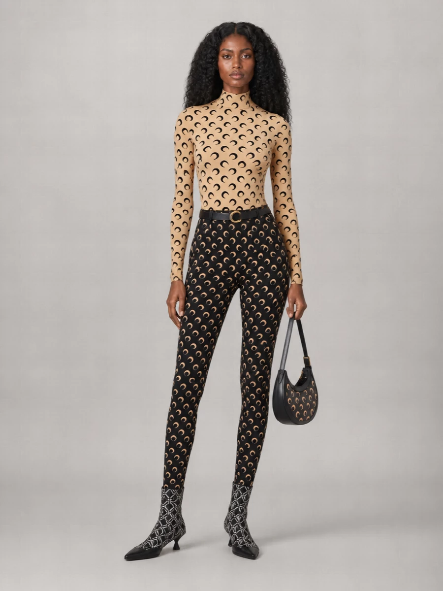 Marine Serre Moon Print High Neck Long Sleeve Top