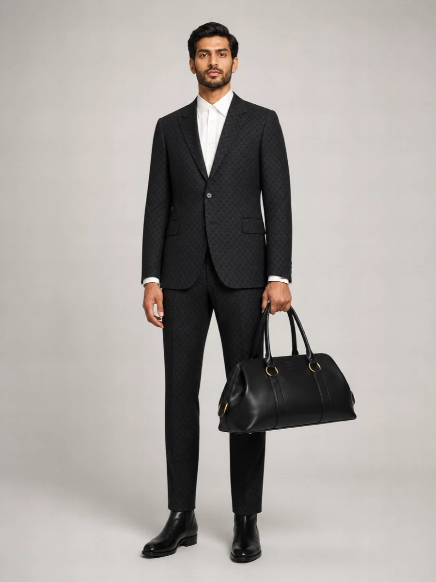 Mc Queen Jacquard Single-Breasted Blazer