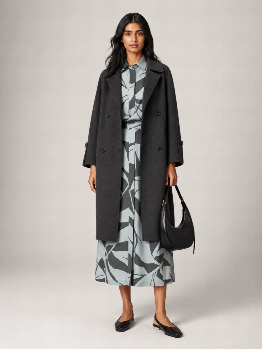 S Max Mara Virgin Wool Double-Breasted Coat