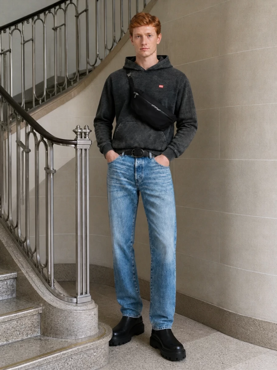 Diesel jeans hoodie chunky chelsea boots