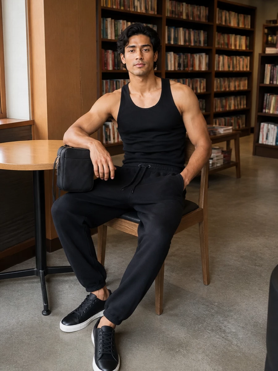 Tom ford tank black track pants lanvin sneakers