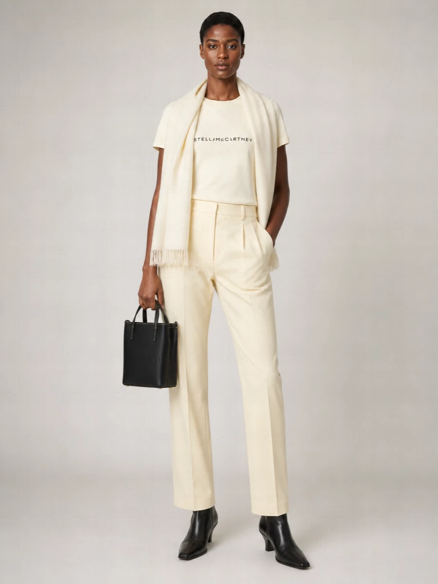 Stella Mccartney Cotton Logo Print Short Sleeve T-Shirt