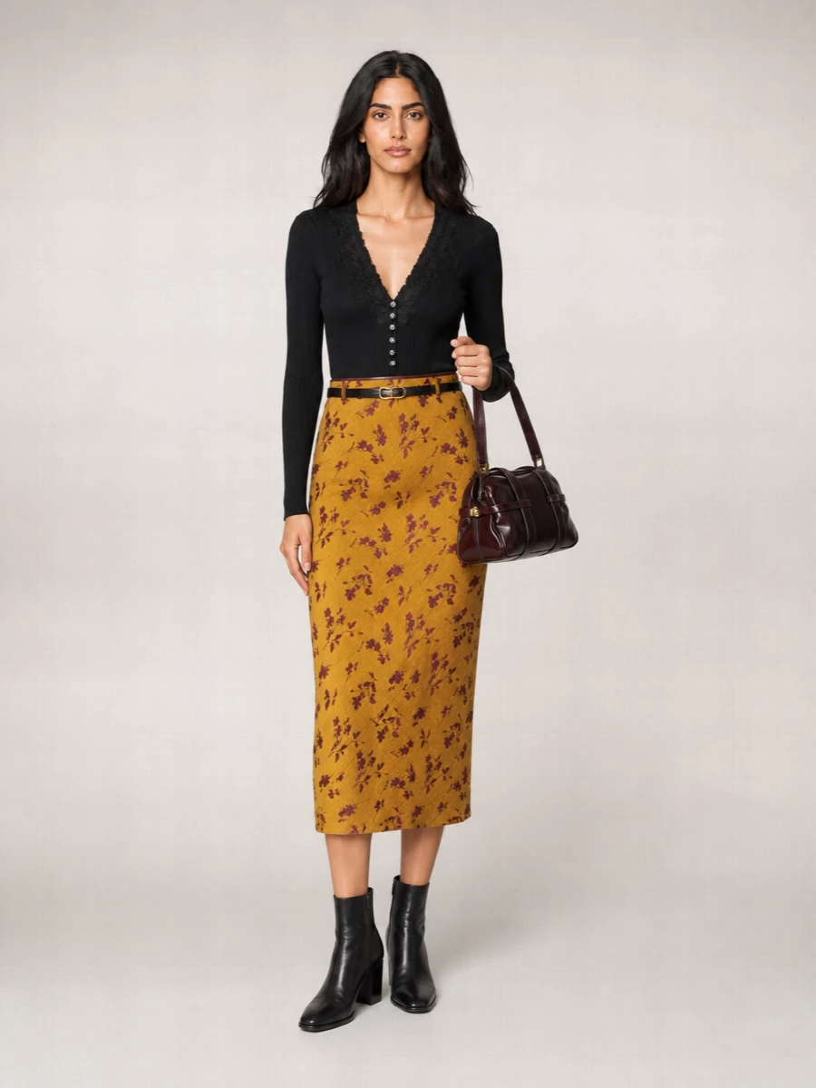 Dries Van Noten floral-print midi skirt