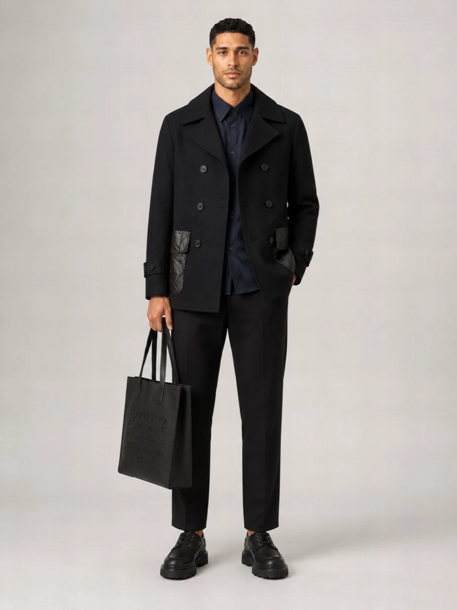 Comme Des Garçons Double-Breasted Peacoat