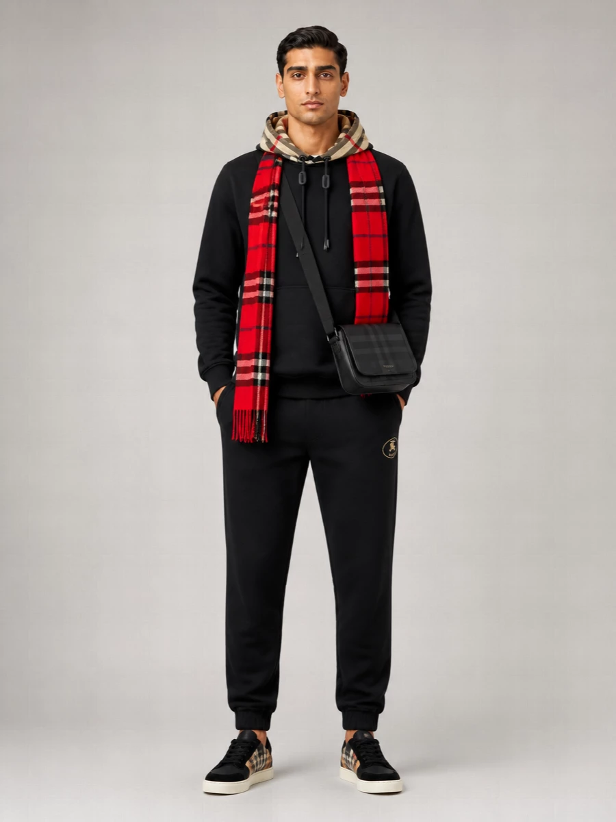 Burberry Check Cotton Hoodie