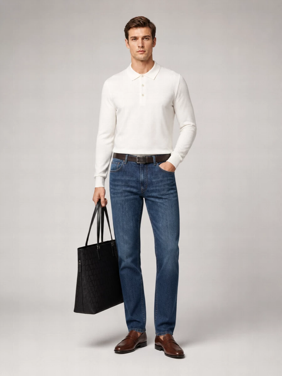 Pt Torino Denim Straight-Leg Trousers