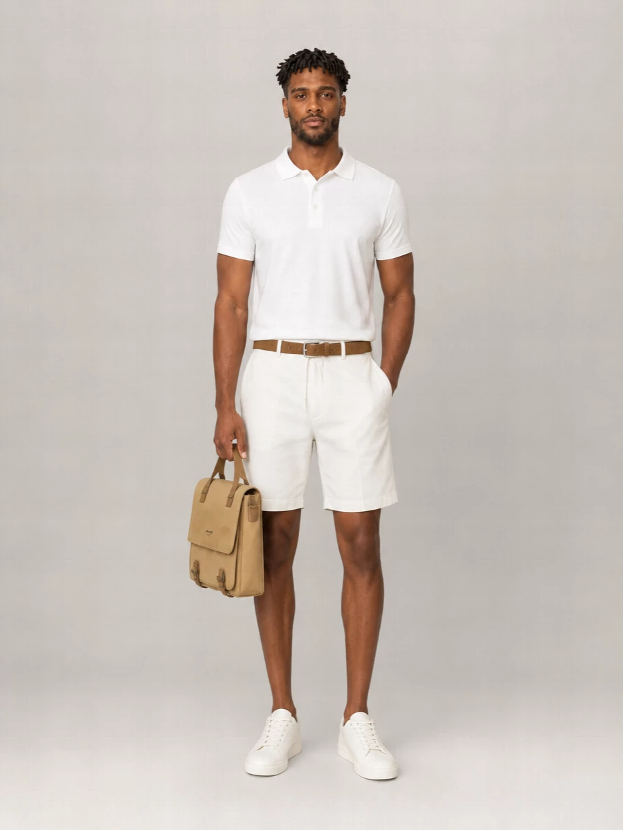 Ami Paris Linen Blend Deck Shorts