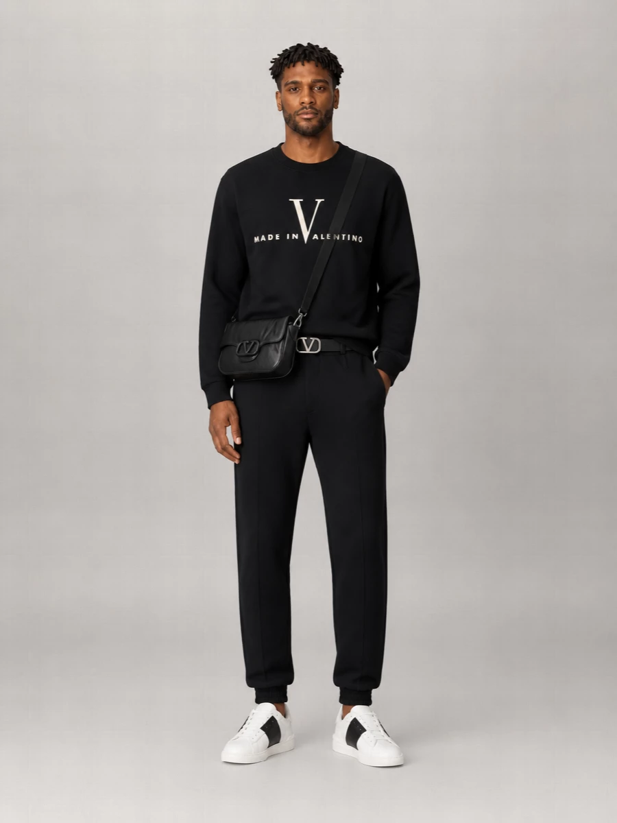 Valentino Logo-Print Cotton Long-Sleeve Sweatshirt