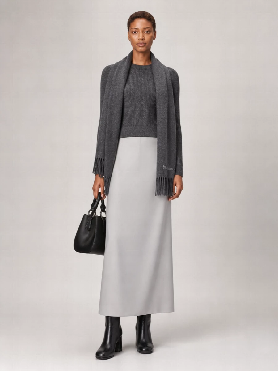 S Max Mara Silk Wool Ribbed Sweater