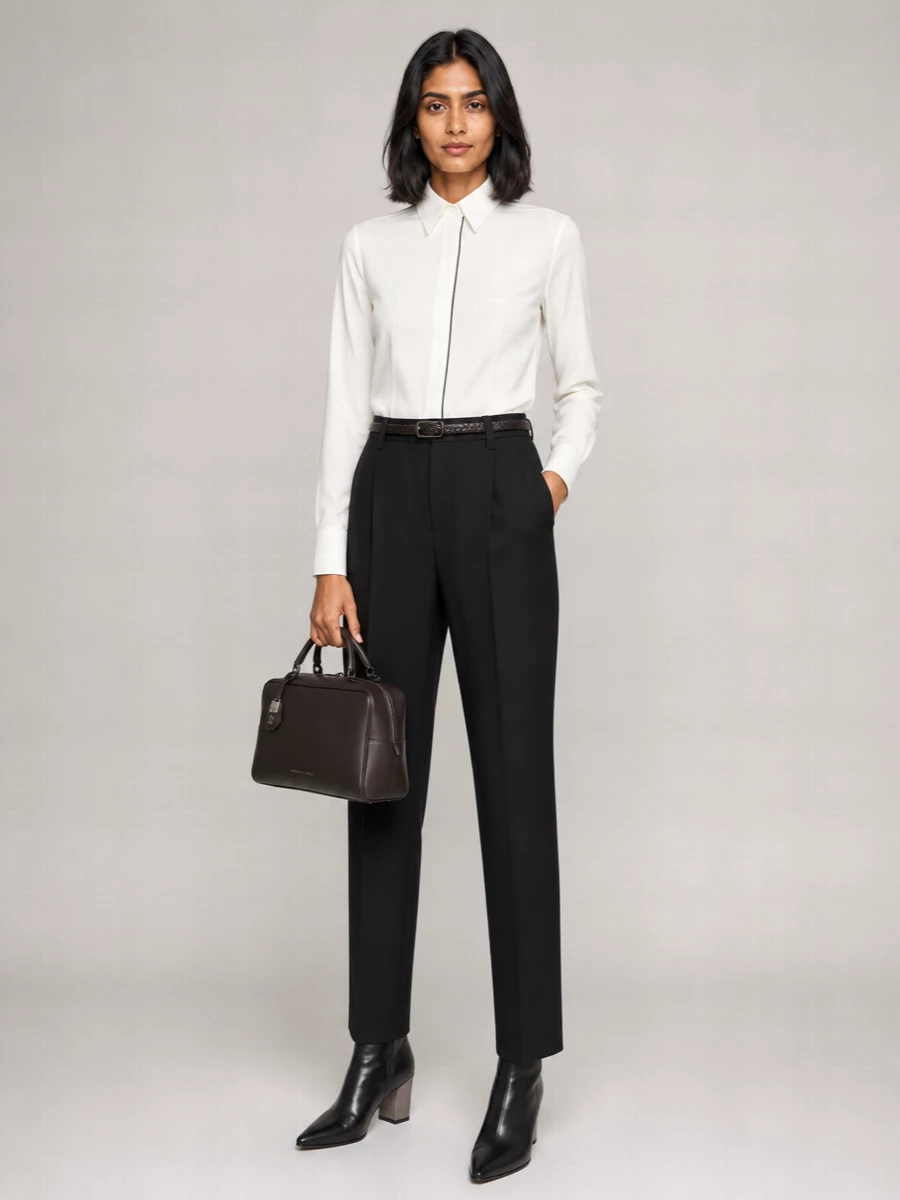 Brunello Cucinelli Virgin Wool Pleated Wide-Leg Suit Trousers