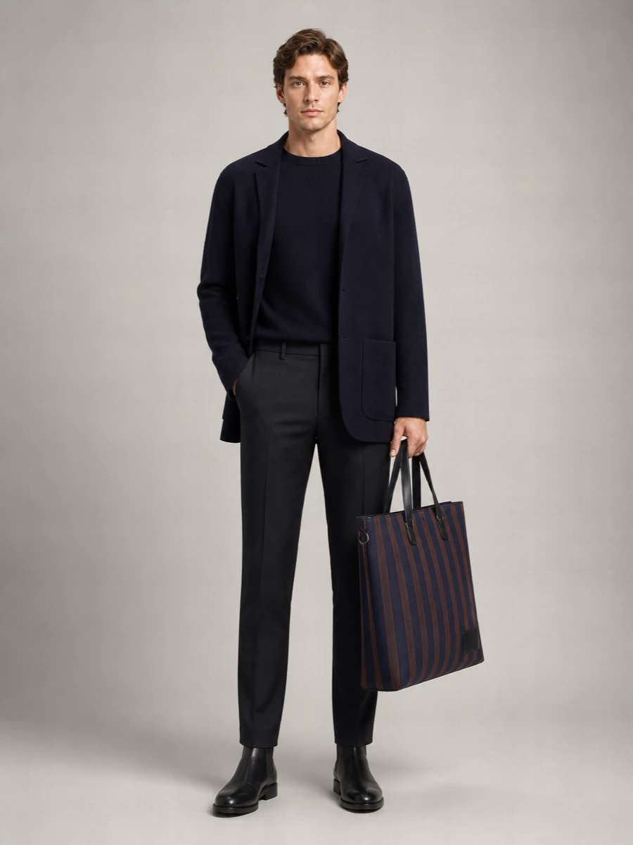 Fendi Single Breasted Wool Blend Blazer