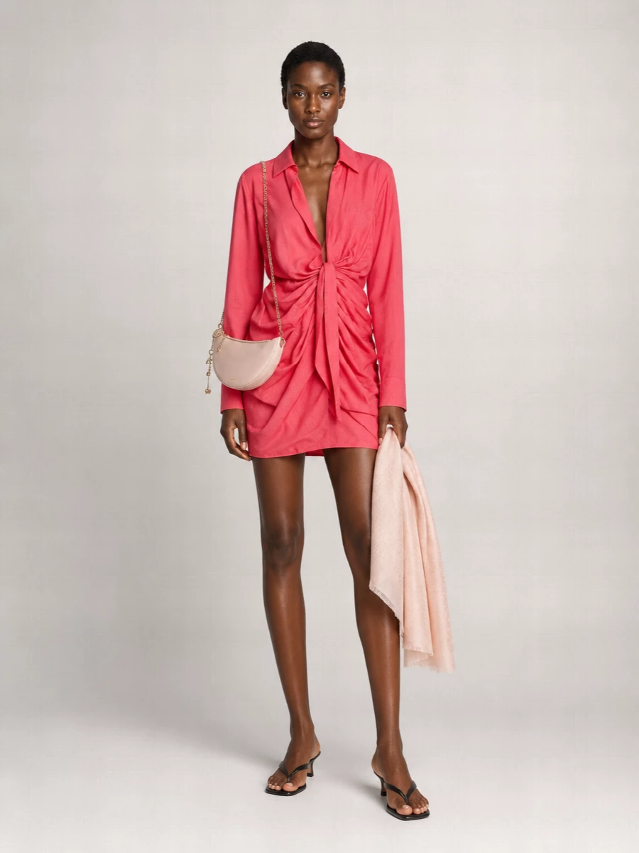 Jacquemus Textured Draped Shirt Dress