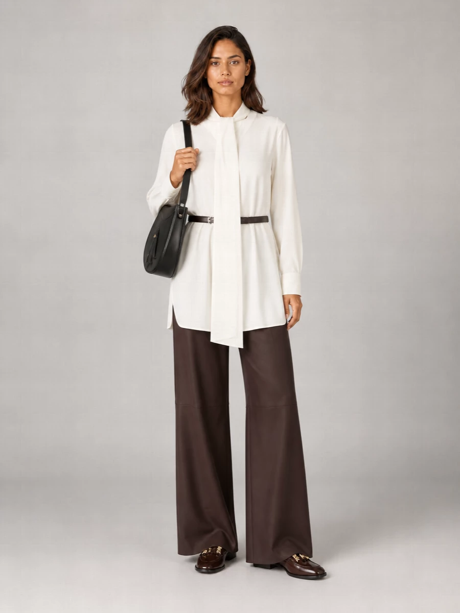 Loewe Lamb Leather Wide-Leg Trousers