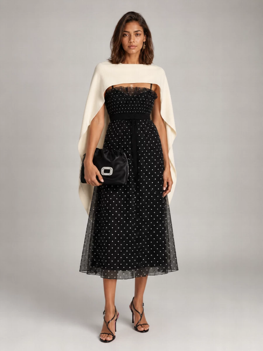Zimmermann Polka-Dot Pleated Midi Dress