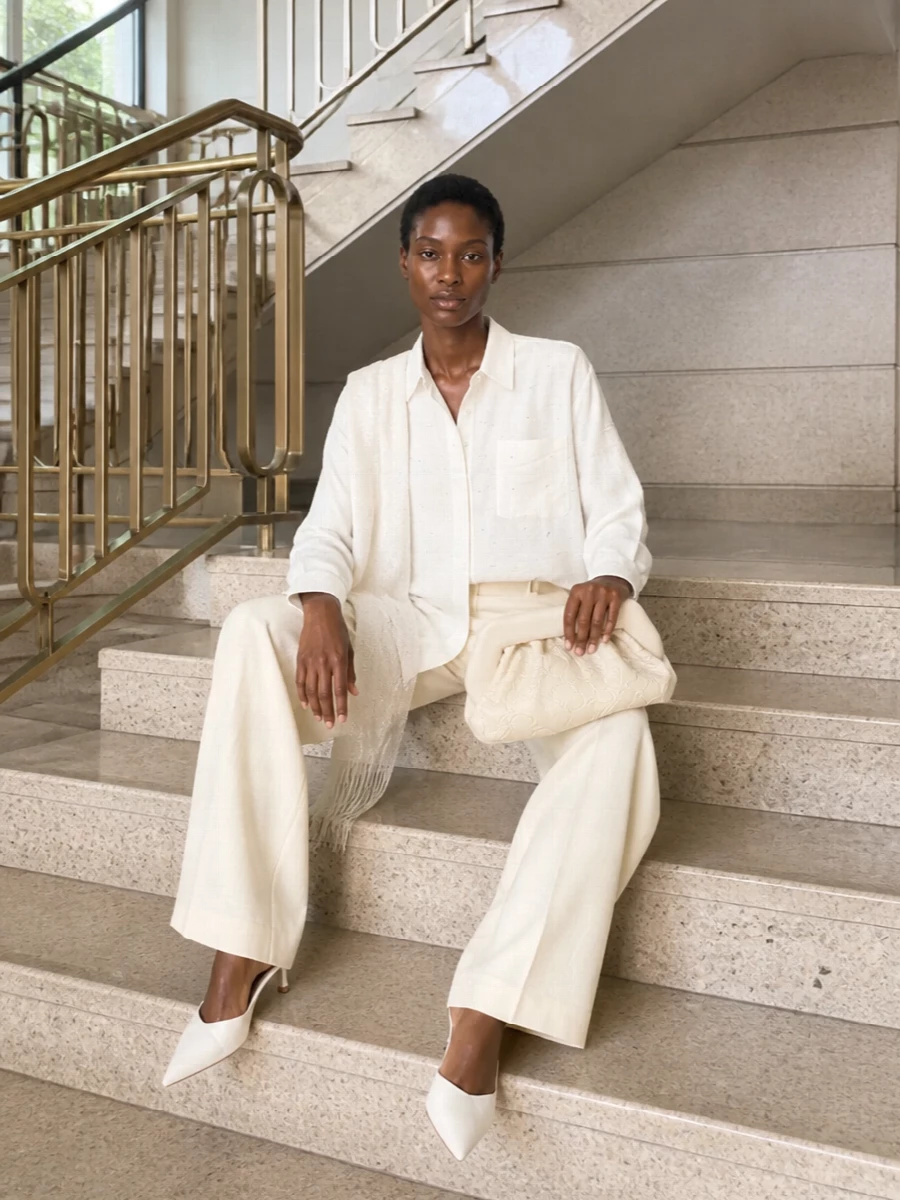 Giuseppe di morabito crystal shirt wide leg trousers