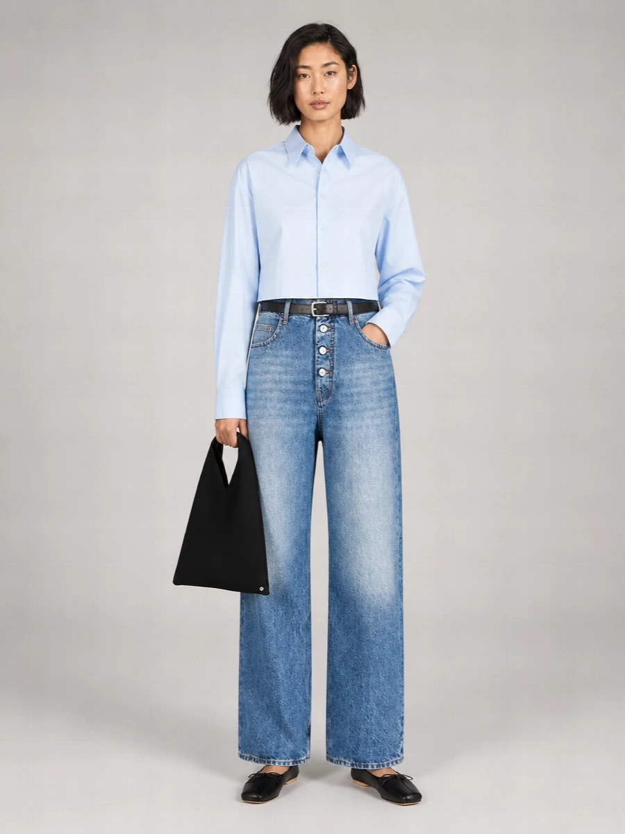 Mm6 Maison Margiela Denim High-Rise Wide-Leg Jeans