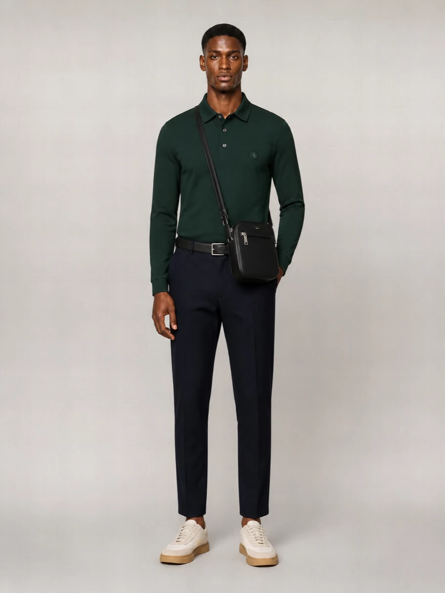 Boss Long-Sleeve Cotton Polo Shirt