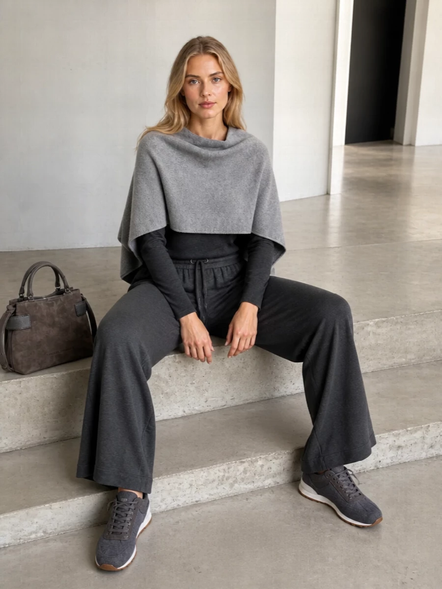 Brunello cucinelli charcoal lounge pants outfit