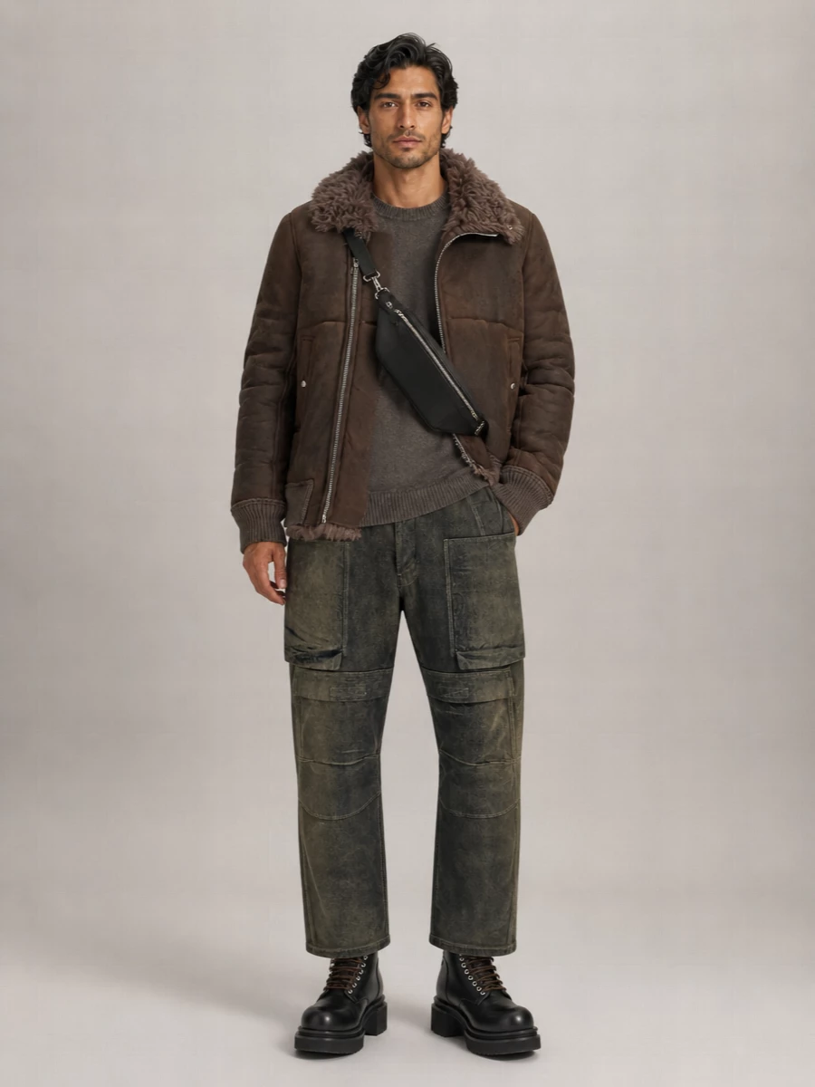 Rick Owens Leather Lace-Up Combat Boots