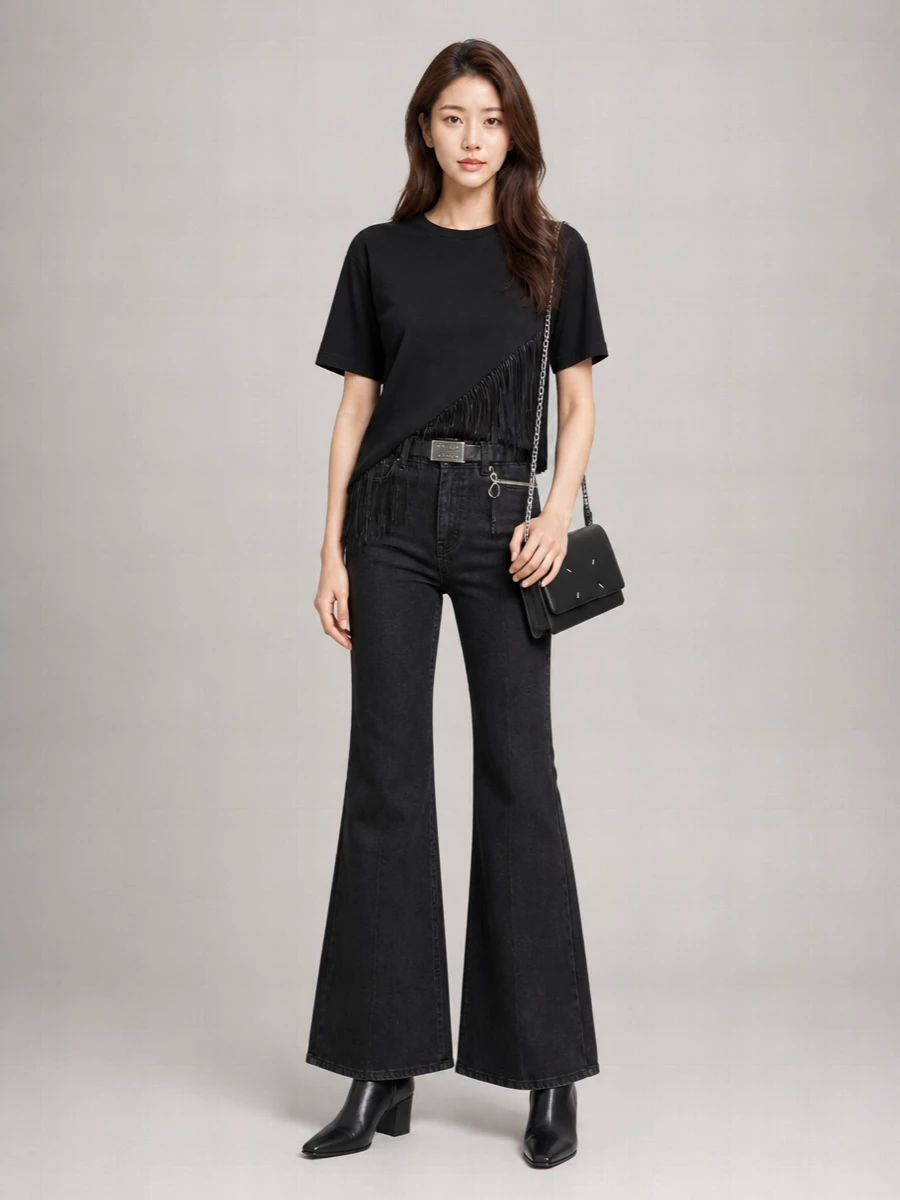 Sportmax asymmetric fringe cotton t-shirt