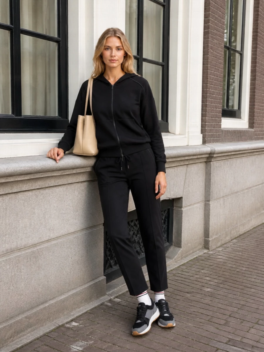 Brunello cucinelli black hoodie track pants sneakers