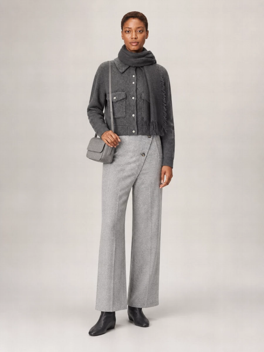 Guest In Residence Cashmere Wool Ribbed Bomber Jacket