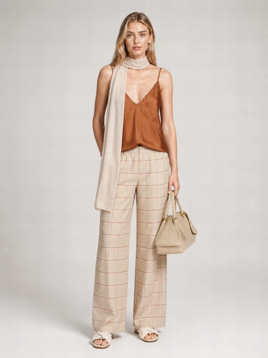 Forte Forte Checked Elasticated Loose Pyjama Trousers