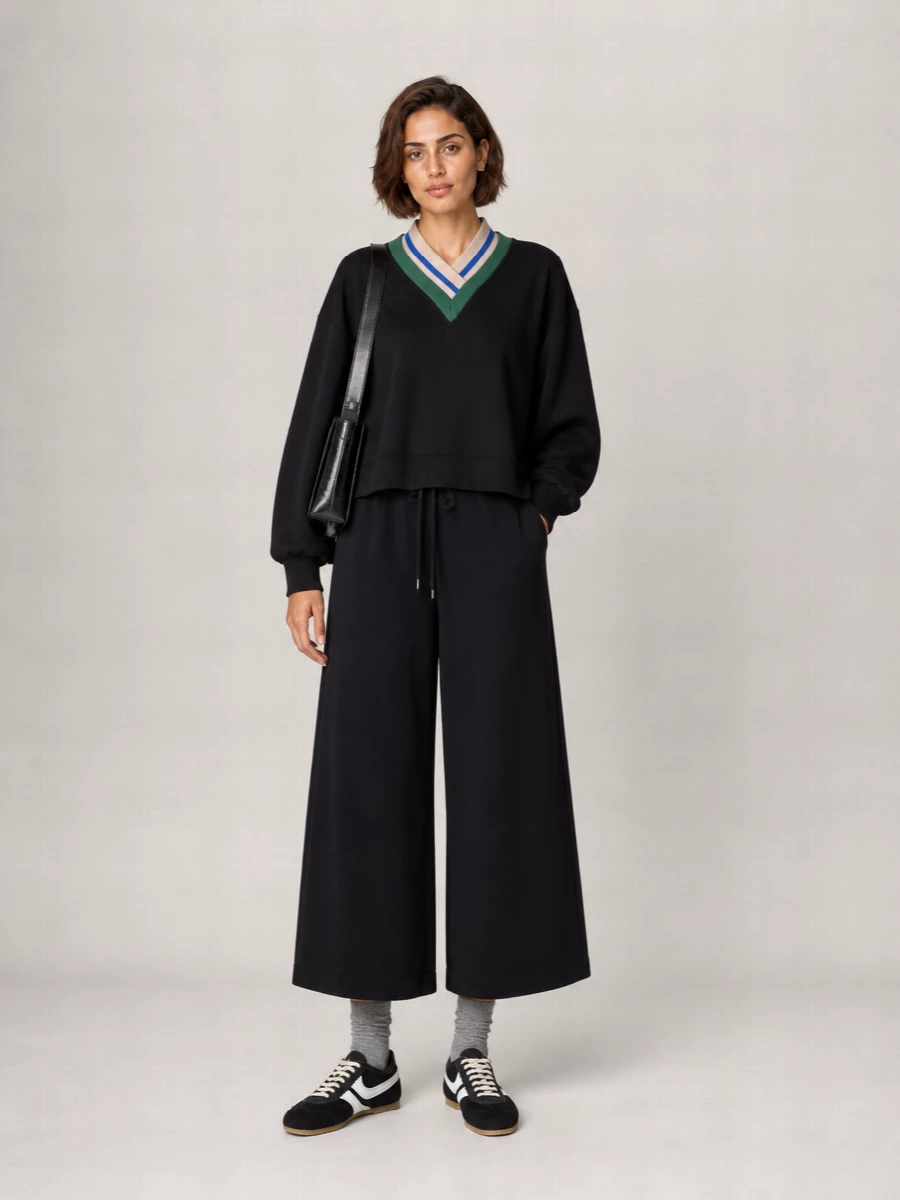 Dries Van Noten ribbed v-neck long-sleeve sweatshirt