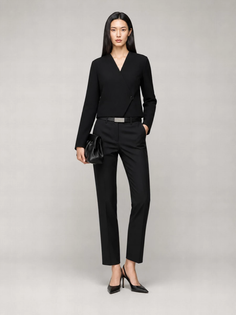 Pt Torino Straight Leg Trousers With Pleated Front And Side Slits