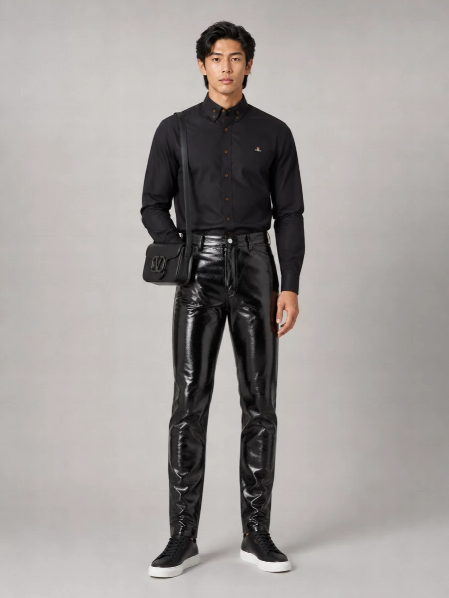 Courrèges Vinyl Slim-Fit Straight-Leg Trousers