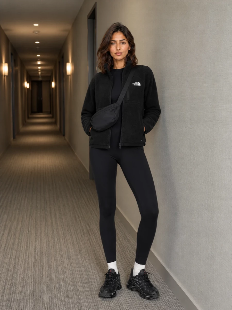 The north face fleece black leggings sneakers