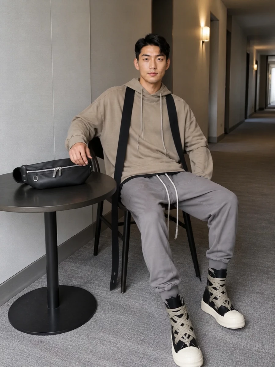 Rick owens drkshdw taupe hoodie drop joggers