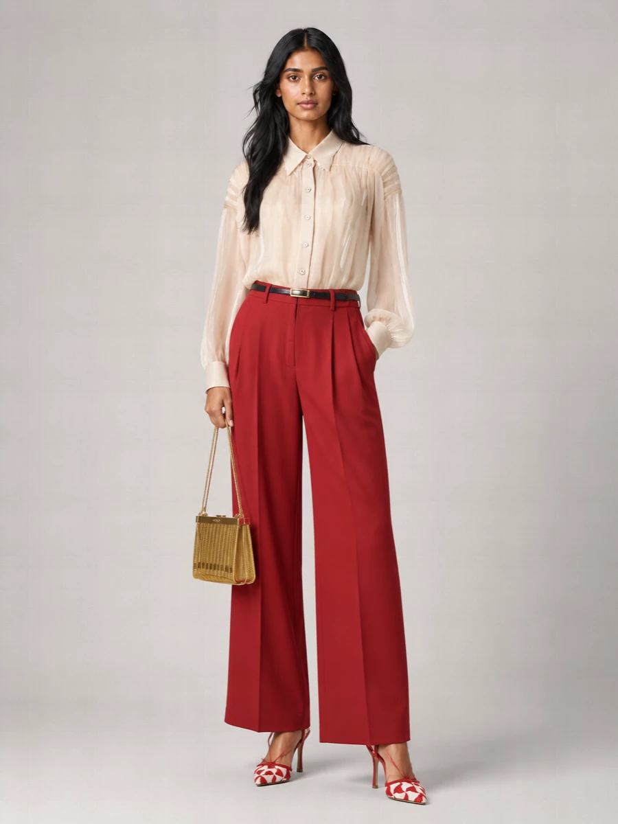 Alberta Ferretti Wide-Leg Tailored Trousers