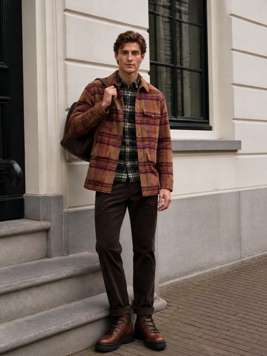 Woolrich shirt jacket polo corduroy hiking boots