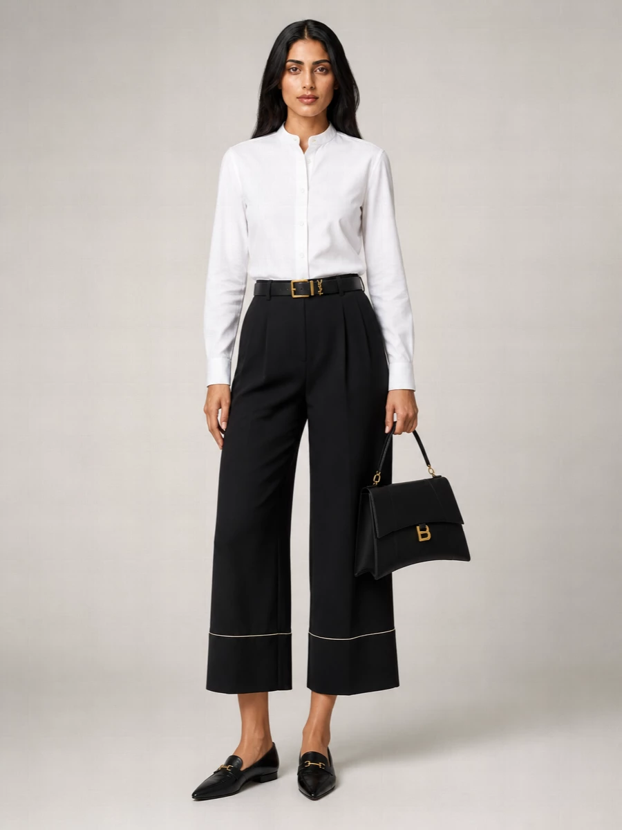 Fendi Silk Blend Wide-Leg Trousers