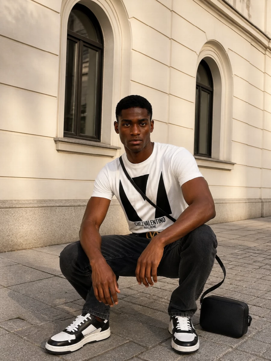 Valentino graphic tee black jeans outfit