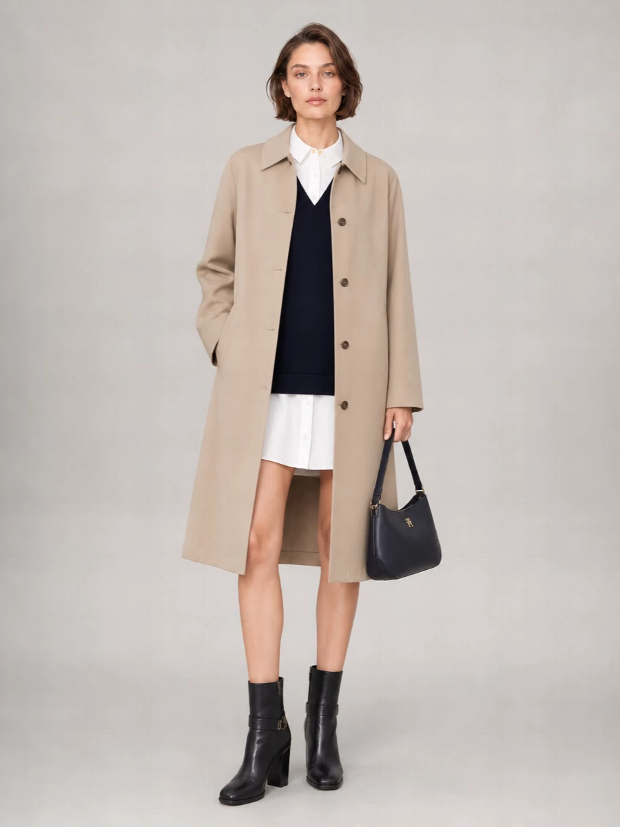Tommy Hilfiger Pebbled Leather Shoulder Bag