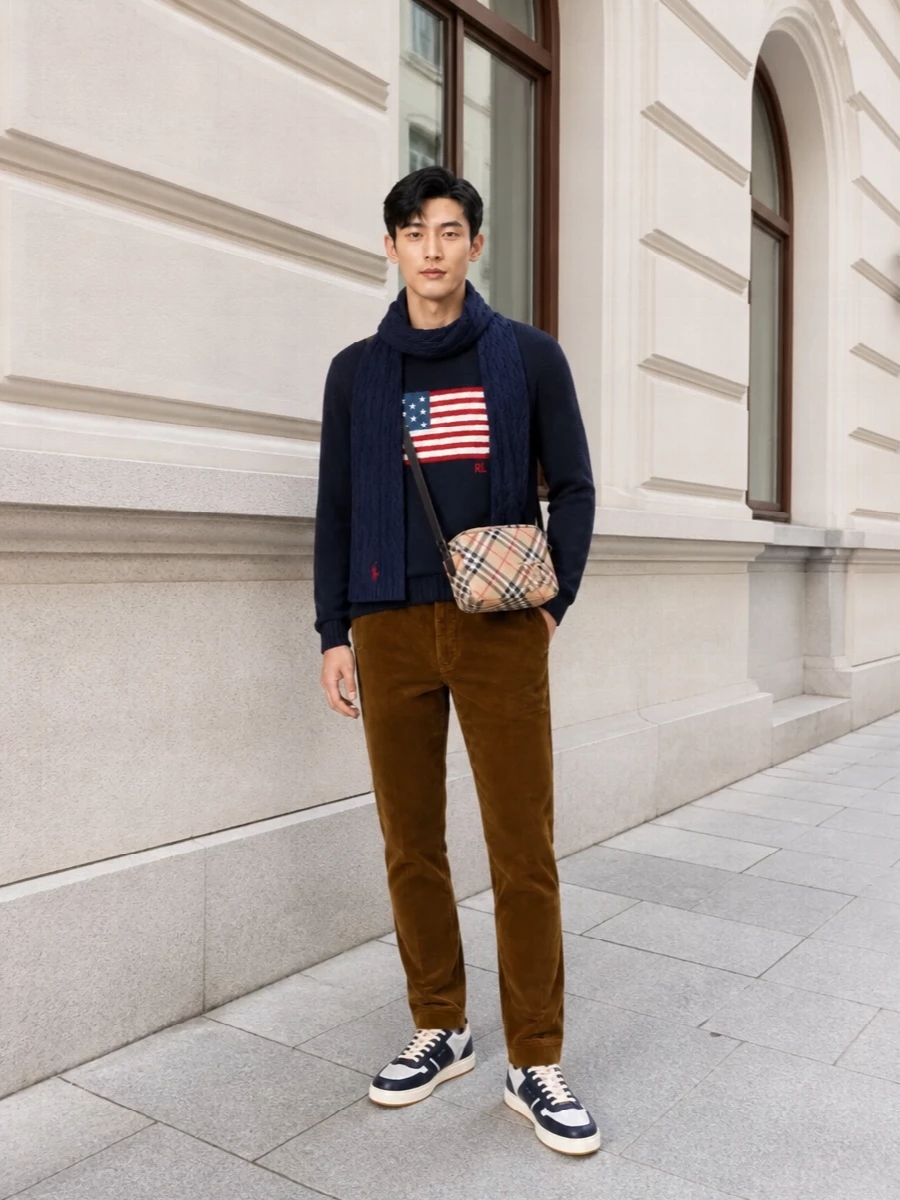 Polo ralph lauren flag sweater corduroy pants