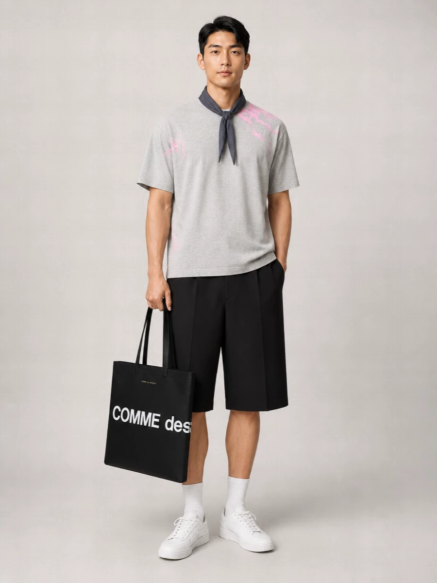 Comme Des Garçons Graphic Print Oversize Cotton T-Shirt