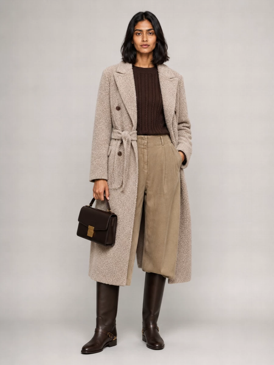 Golden Goose Wool Mohair Double-Breasted Belted Coat