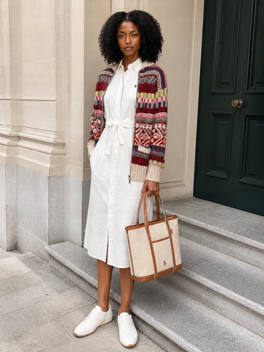 Polo ralph lauren fair isle cardigan shirt dress