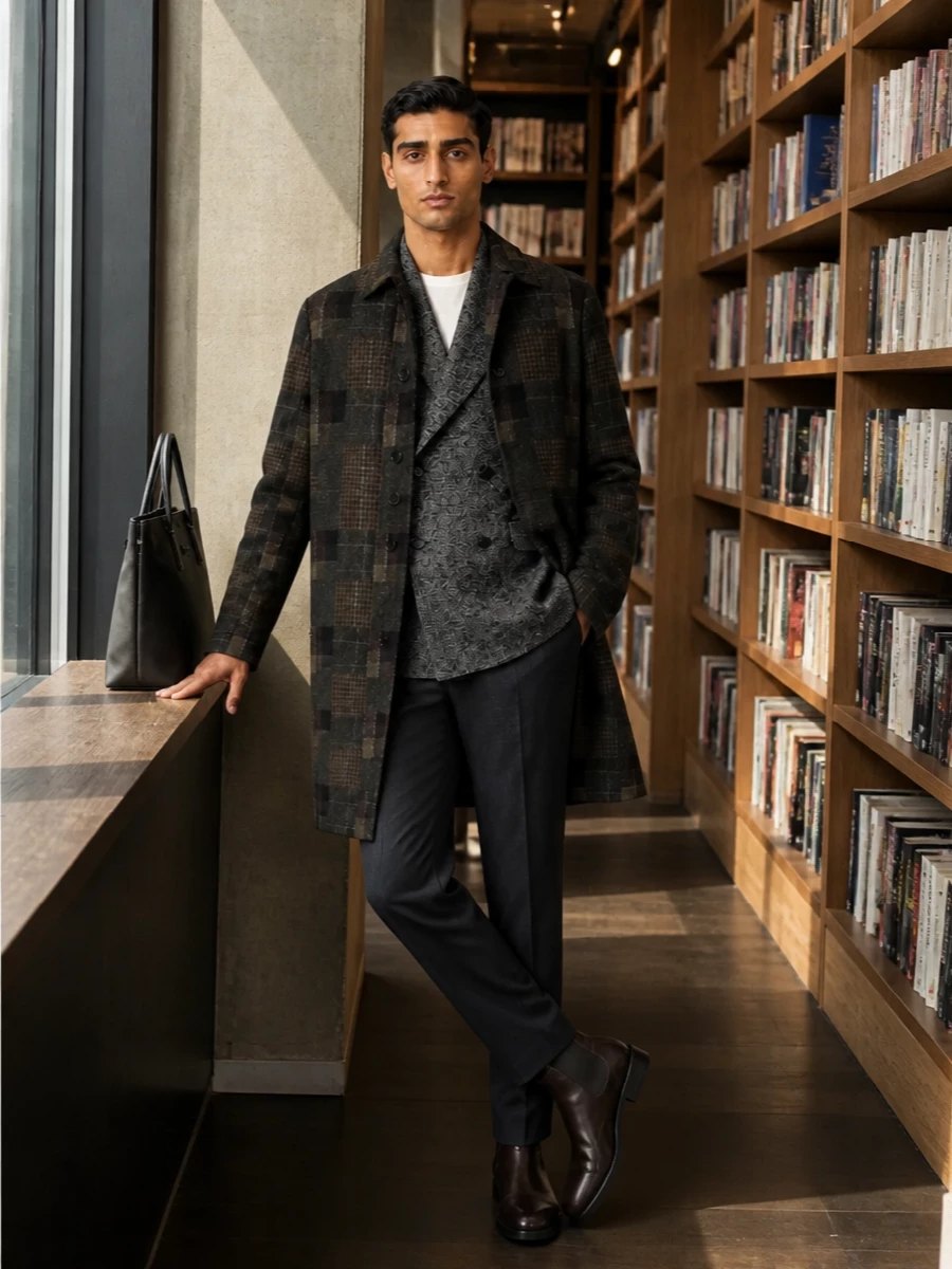 Tagliatore blazer wool coat chelsea boots