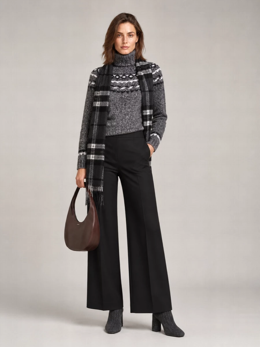 Parosh Alpaca Fair Isle Turtleneck Jumper