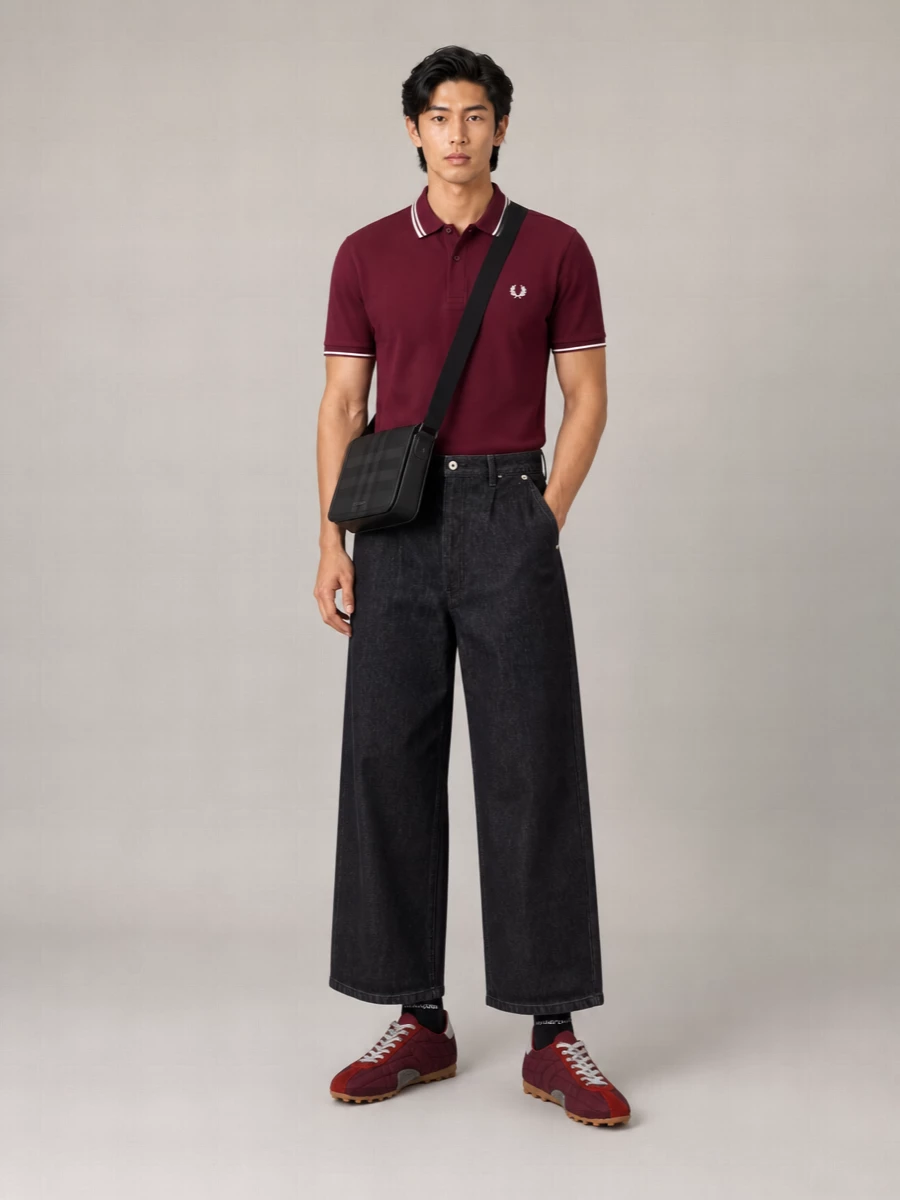 Comme Des Garçons Back Graphic Ribbed Collar Short Sleeves