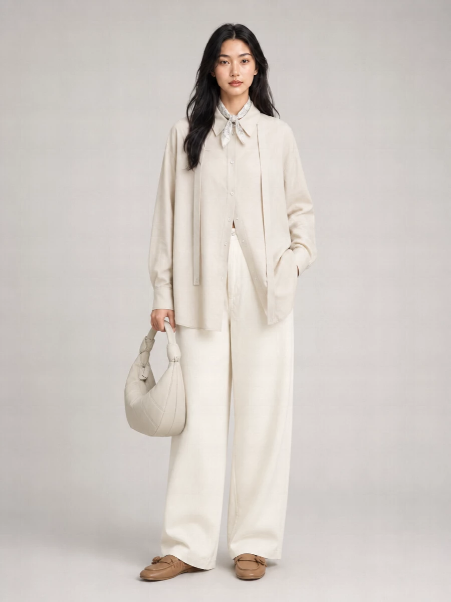 Lemaire Silk Long Tie Shirt