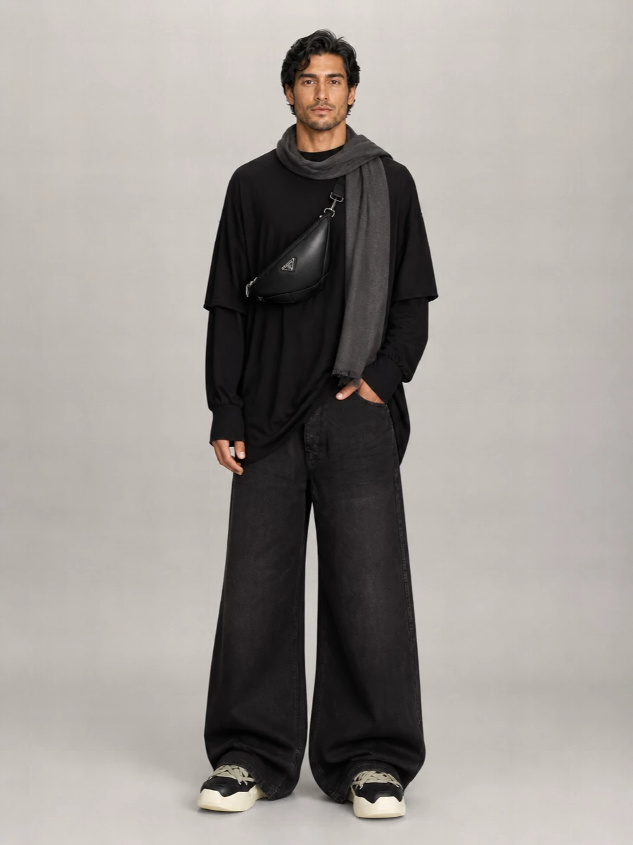 Rick Owens Cotton Wide-Leg Jeans