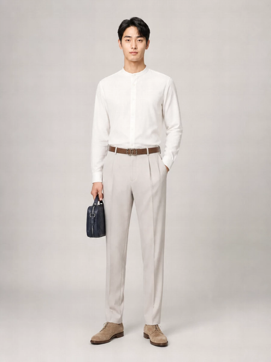 Brunello Cucinelli Linen Cotton Oxford Shirt