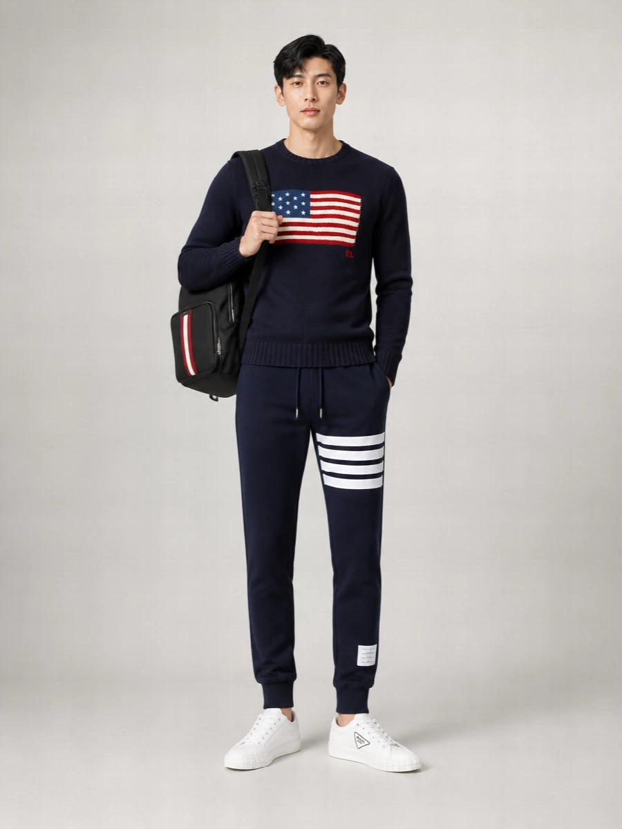 Thom Browne Cotton 4-Bar Joggers