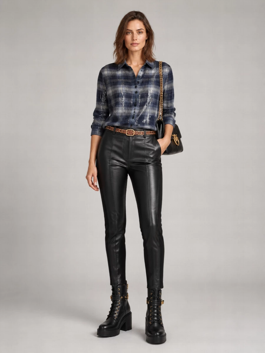 Pinko Sequin Checked Shirt